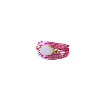 Torrey Ring Hot Pink White Druzy Image 3