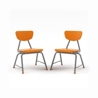 Tot Mate Versa Kids Chairs, Set of 2, Stackable, Young Child Size Chair Preschool to Kindergarten Classroom Seating for School (12" Seat Height, Orange) Image 1