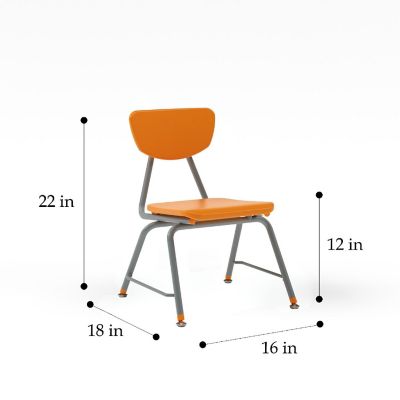 Tot Mate Versa Kids Chairs, Set of 2, Stackable, Young Child Size Chair Preschool to Kindergarten Classroom Seating for School (12" Seat Height, Orange) Image 1