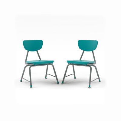 Tot Mate Versa Kids Chairs, Set of 2, Stackable, Young Child Size Chair Preschool to Kindergarten Classroom Seating for School (12" Seat Height, Turquoise) Image 1