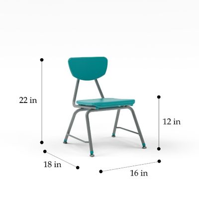 Tot Mate Versa Kids Chairs, Set of 2, Stackable, Young Child Size Chair Preschool to Kindergarten Classroom Seating for School (12" Seat Height, Turquoise) Image 1