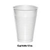 Touch Of Color White 12 Oz Plastic Cups - 60 Pc. Image 1