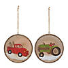 Tractor And Truck Disc Ornament (Set Of 12) 4"H Wood Image 1