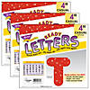 TREND Red Sparkle 4" Casual Uppercase Ready Letters, 3 Packs Image 1