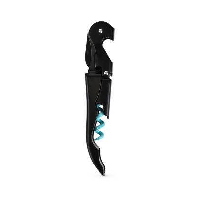Truetap&#8482;: Double-Hinged Corkscrew in Matte Black with Blue W Image 1