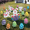 Tumbling Bunnies & Mini Easter Egg Yard Sign Assortment - 28 Pc.  Image 1