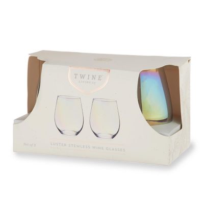 Twine Luster Stemless Wine Glass Set by Twine Image 3