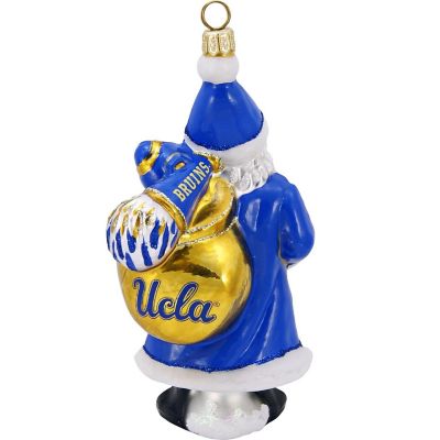 UCLA Bruins Santa with Football Polish Glass Christmas Ornament Decoration New Image 1