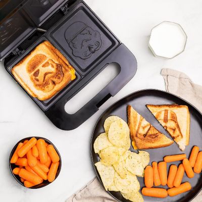 Uncanny Brands Star Wars Darth Vader and Stormtrooper Grilled Cheese Maker- Panini Press and Compact Indoor Grill- Opens 180 Degrees for Burgers, Steaks, Bacon Image 3