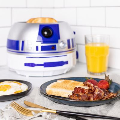 Uncanny Brands Star Wars R2-D2 Deluxe Toaster - Lights-Up and Makes Sounds Like Artoo Image 3