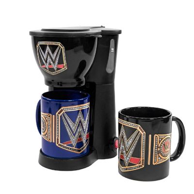 Uncanny Brands WWE Single Cup Coffee Maker Gift Set with 2 Mugs Image 1