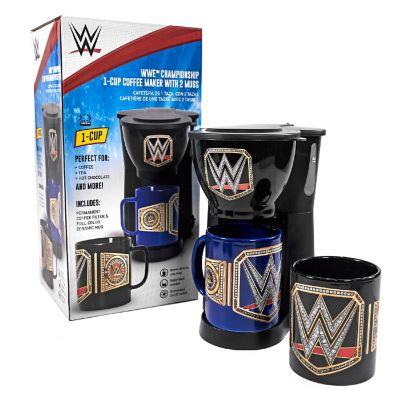 Uncanny Brands WWE Single Cup Coffee Maker Gift Set with 2 Mugs Image 2