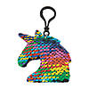 Unicorn Reversible Sequin Backpack Clip Keychains - 12 Pc. Image 1