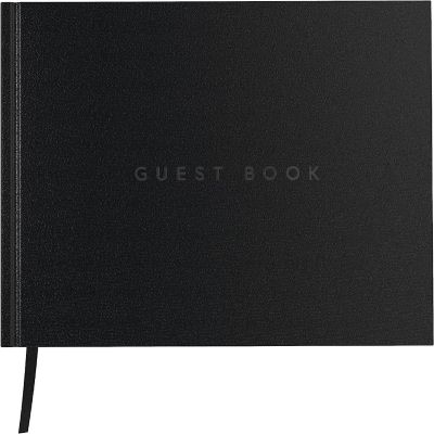 Useful Co. Classic Black Guest Book, Guest Book Alternative for Party, Sign in Book, Vacation Home, Hardbound Guestbook, Leather Cover, 112 Pages, 9 x 7 Inches Image 1
