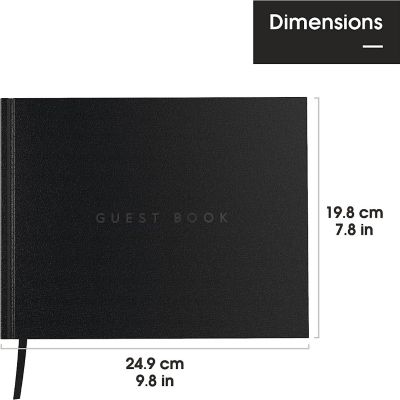 Useful Co. Classic Black Guest Book, Guest Book Alternative for Party, Sign in Book, Vacation Home, Hardbound Guestbook, Leather Cover, 112 Pages, 9 x 7 Inches Image 3