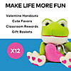 Valentine Stuffed Frogs with Pink Heart - 12 Pc. Image 1