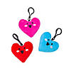 Valentine Stuffed Heart Backpack Clip Keychains - 12 Pc. Image 1