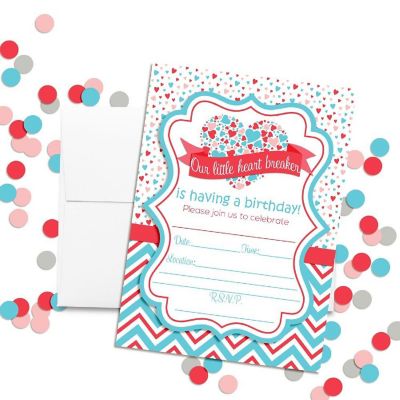 Valentine's Heartbreaker Red & Blue Invitations 40pc. by AmandaCreation Image 1