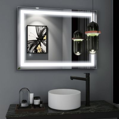 Venetio 24 in. W x 32 in. H Rectangle Frameless Anti-Fog LED Wall Bathroom Vanity Mirror Image 3