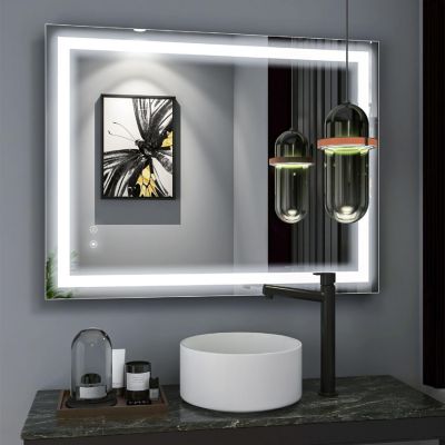 Venetio 28 in. W x 36  in. H Rectangle Frameless Anti-Fog LED Wall Bathroom Vanity Mirror Image 3