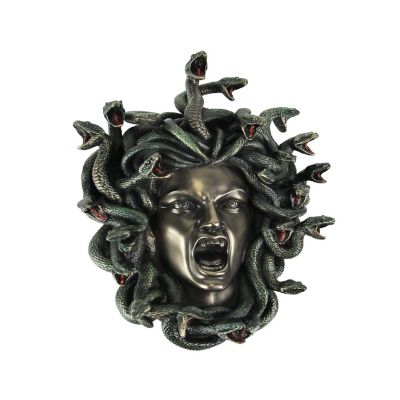 Veronese Design Head of Medusa the Greek Gorgon Serpent Bronze Finish Wall Sculpture Image 1