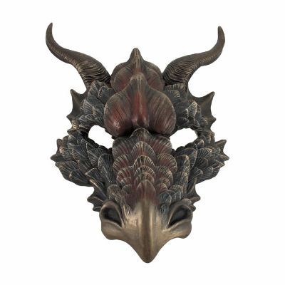 Veronese Design Metallic Bronze Finish Dragon Head Wall Mask Medieval Decor Image 1