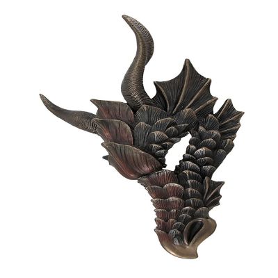 Veronese Design Metallic Bronze Finish Dragon Head Wall Mask Medieval Decor Image 2