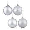 Vickerman 10" Silver 4-Finish Ball Ornament Assortment, 4 per Bag Image 1