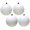 Vickerman 10" White 4-Finish Ball Ornament Assortment, 4 per Bag Image 1