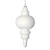 Vickerman 10" White Flocked Finial Ornament, Pack of 3 Image 1