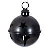 Vickerman 14" Matte Black Iron Bell Ornament. Image 1