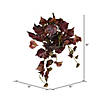 Vickerman 18" Artificial Burgundy Grape Leaf Hanging Bush, Set of 3 Image 1