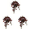 Vickerman 18" Artificial Burgundy Grape Leaf Hanging Bush, Set of 3 Image 2