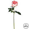 Vickerman 25" Artificial Dark Pink Open Rose Stem, 6 per Bag Image 3