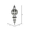 Vickerman 35" Silver Shiny Finial Ornament with Glitter Accents Image 1