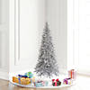 Vickerman 4.5' Silver Tinsel Fir Slim Artificial Christmas Tree, Unlit Image 1