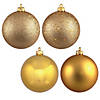 Vickerman 4.75" Gold 4-Finish Ball Ornament Assortment, 4 per BoProper Image 1