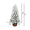 Vickerman 4' Flocked Gifford Slim Potted Pine Artificial Christmas Tree, Warm White Dura-lit LED Lights Image 3