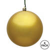 Vickerman 4" Gold Candy Ball Ornament, 6 per Bag Image 4