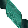 Vickerman 4" Proper 5 Yards Teal Green Embroidery Wired Edge Christmas Ribbon. Image 1