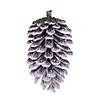 Vickerman 5" Snowy Glitter Pinecone Ornament, 4 per bag. Image 1