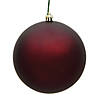 Vickerman 6" Burgundy Matte Ball Ornament, 4 per Bag Image 1