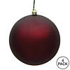 Vickerman 6" Burgundy Matte Ball Ornament, 4 per Bag Image 2