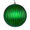 Vickerman 6" Green Matte Lined Ball Ornament, 4 per Bag. Image 1