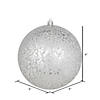 Vickerman 6" Silver Crackle Ball Ornament, 4 per Bag Image 1