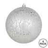 Vickerman 6" Silver Crackle Ball Ornament, 4 per Bag Image 2