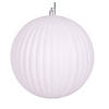 Vickerman 6" White Matte Lined Ball Ornament, 4 per Bag. Image 1