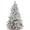 Vickerman 7.5' Flocked Alberta Artificial Christmas Tree, Warm White LED Lights Image 1