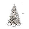 Vickerman 7.5' Flocked Alberta Artificial Christmas Tree, Warm White LED Lights Image 2