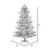 Vickerman 7.5' Flocked Alder Long Needle Pine Artificial Christmas Tree, Frosted White LED Lights Image 1